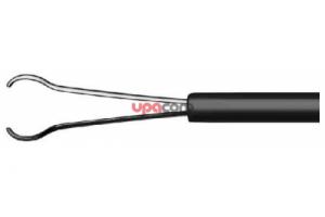 Атравматичные щипцы, монополярные, 5 мм, ПДл 450 мм, с пружинящей ручкой и соединением для промывки