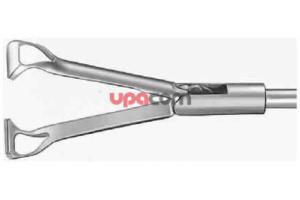 Атравматичные щипцы, захватные, с двойным перемещением, «Babcock», 10 мм, ПДл 310 мм, рукоятка с фиксатором и вращением, аксиальная, Модульная система «RIWO-GRIP»